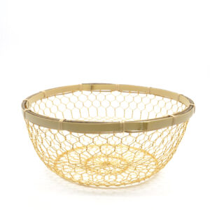 Tsujiwa Kanaami round brass wire basket large